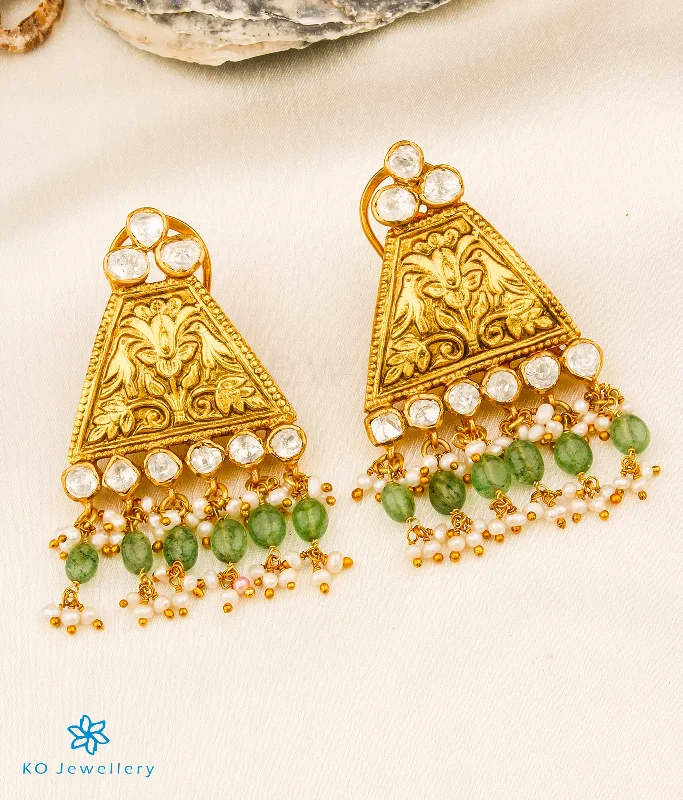 ladies-statement-dangle-earrings-The Sukriti Silver Kundan Earrings