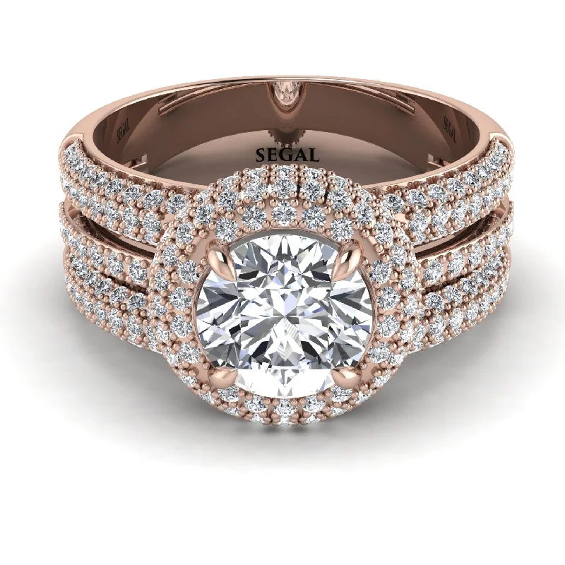 engagement-princess-cut-diamond-ring-Diamond Halo Luxury Pave Engagement Ring - Sierra No. 2