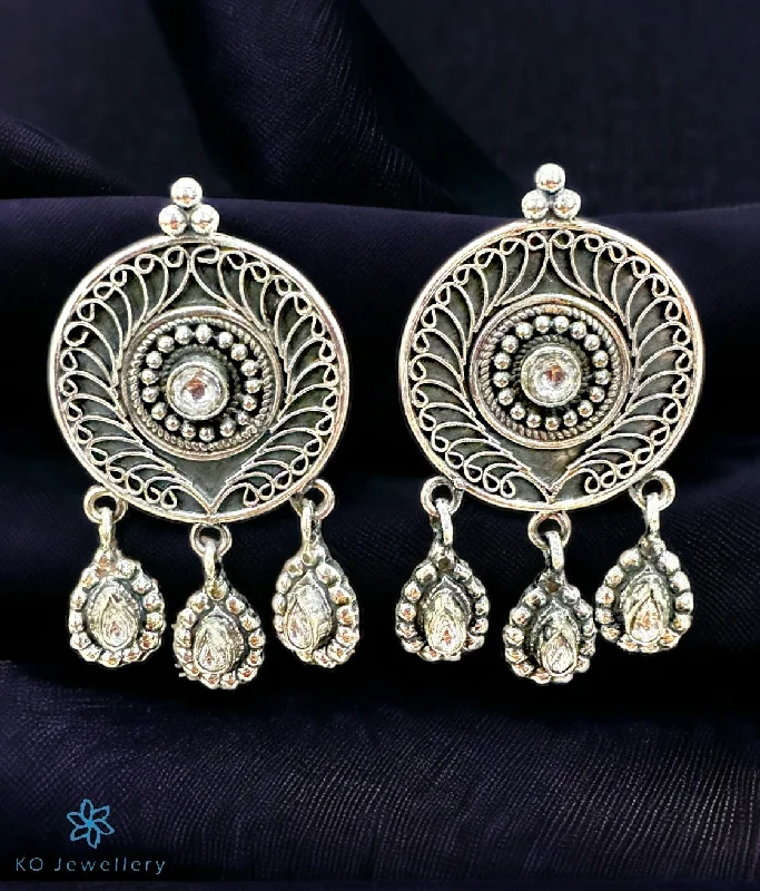 ladies-elegant-diamond-earrings-The Ajala Silver Earrings