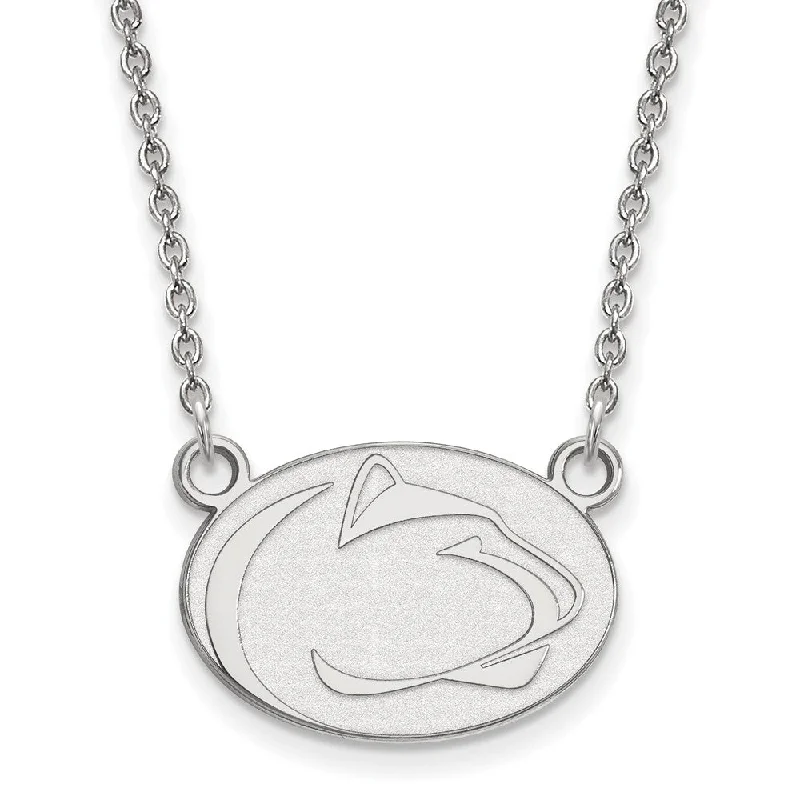 Ladies necklaces for athletes -14k White Gold Penn State Small Pendant Necklace