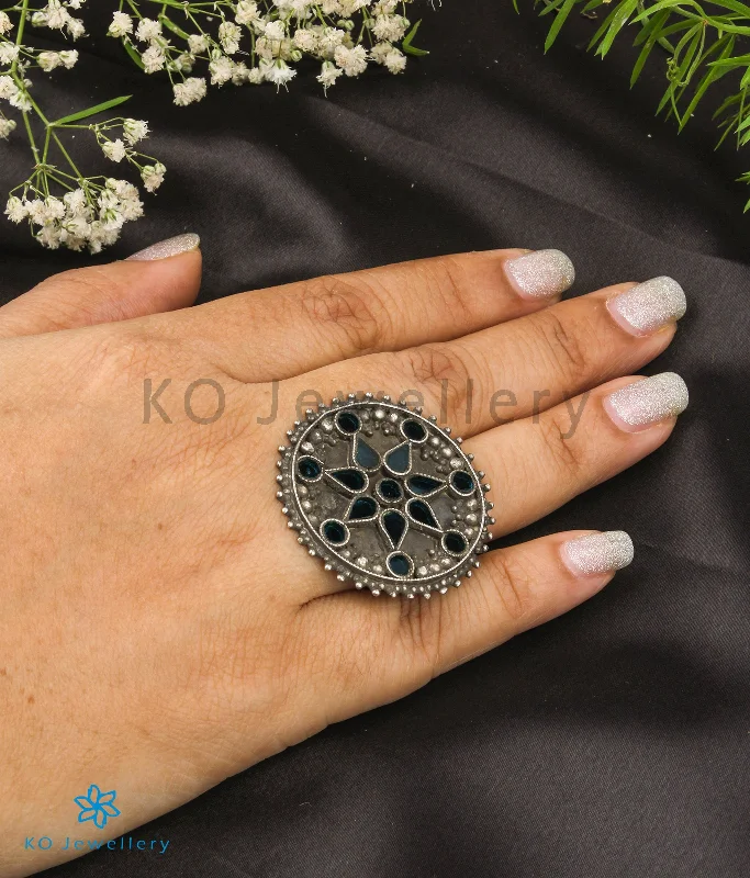 ladies-name-rings-The Mahruk Silver Statement Open Finger Ring