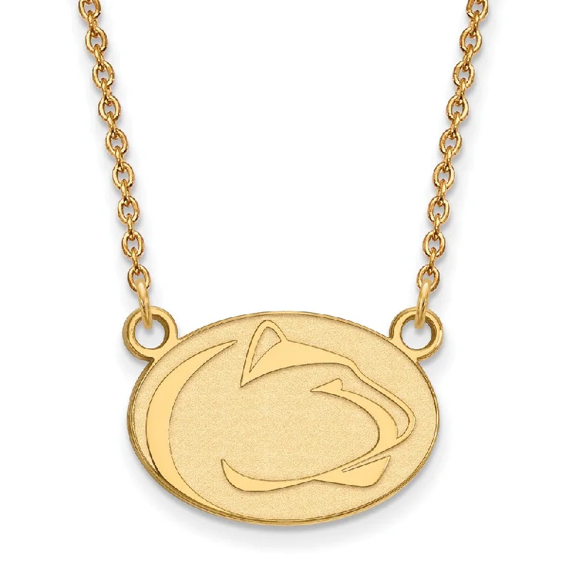 Ladies necklaces with shell pendants -14k Yellow Gold Penn State Small Pendant Necklace