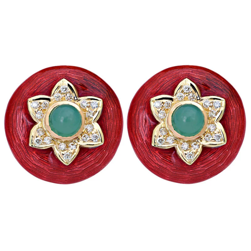 ladies-tassel-hoop-earrings-Earrings-Chrysoprase and Diamond (Enamel)