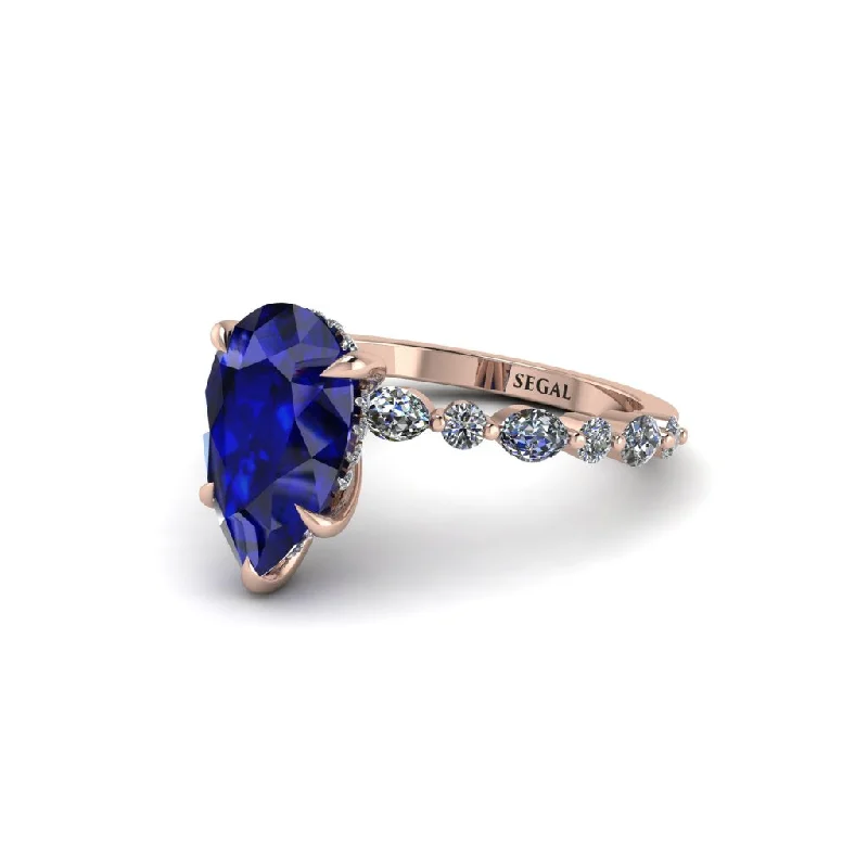 engagement-modern-diamond-ring-Pear-Cut Sapphire Halo Engagement Ring - Nylah No. 14