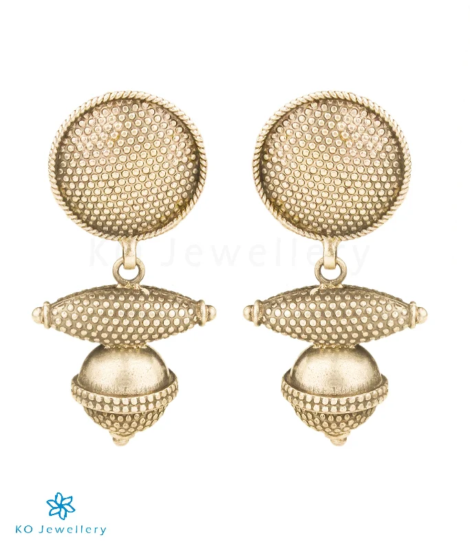 ladies-custom-silver-earrings-The Saanvi Antique Silver Earrings