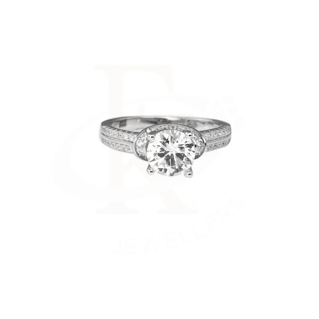 ladies-unique-silver-rings-Sterling Silver 925 Solitaire Ring - FKJRN1793