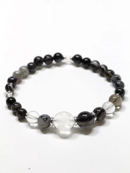 Ladies bracelets radiant finish -RYUJIN - Eye Agate Bracelet