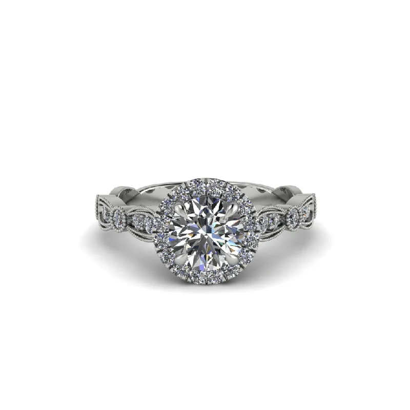 engagement-princess-cut-diamond-ring-Round Cut Diamond Radiant Eternity Engagement Ring - Kamryn No. 3