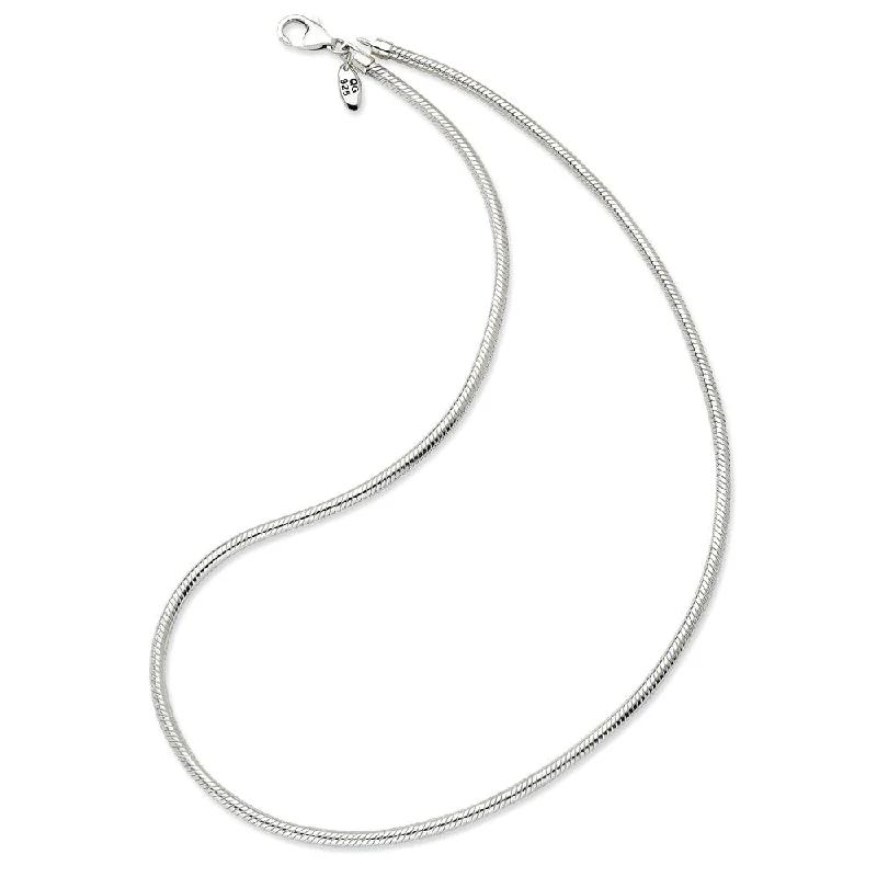 Ladies necklaces retro style -19 Inch Artisan Snake 3mm Necklace for Charms in Silver for 4mm Charms