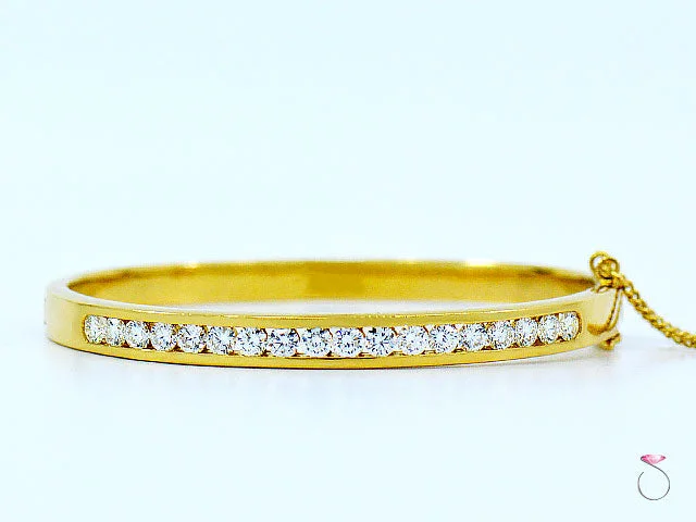 Ladies bracelets with stag charms -18K Yellow Gold Diamond Bangle Bracelet, 2.17 Ctw.