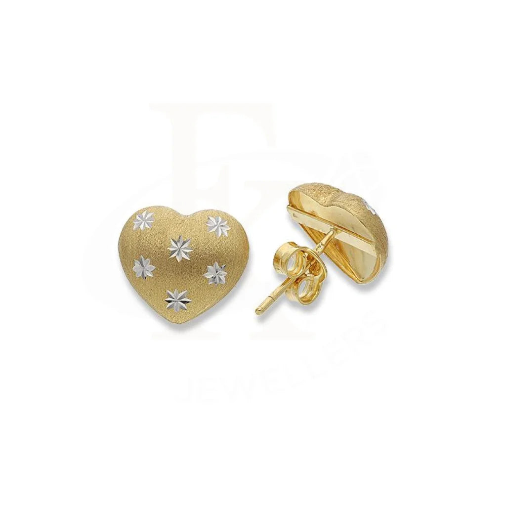 ladies-artisan-diamond-earrings-Gold Heart Earrings 18KT - FKJERN18K2319