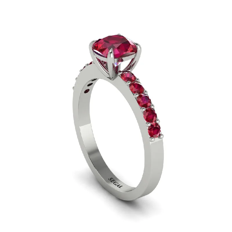 engagement-oval-gold-ring-Cushion-Cut Ruby Classic Elegance Engagement Ring - Demi No. 57