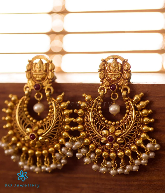 ladies-fashion-pearl-earrings-The Asmita Silver Chand-Bali Earrings