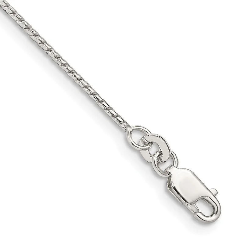 Ladies bracelets for lyricists -Sterling Silver 1mm Round Franco Chain Bracelet