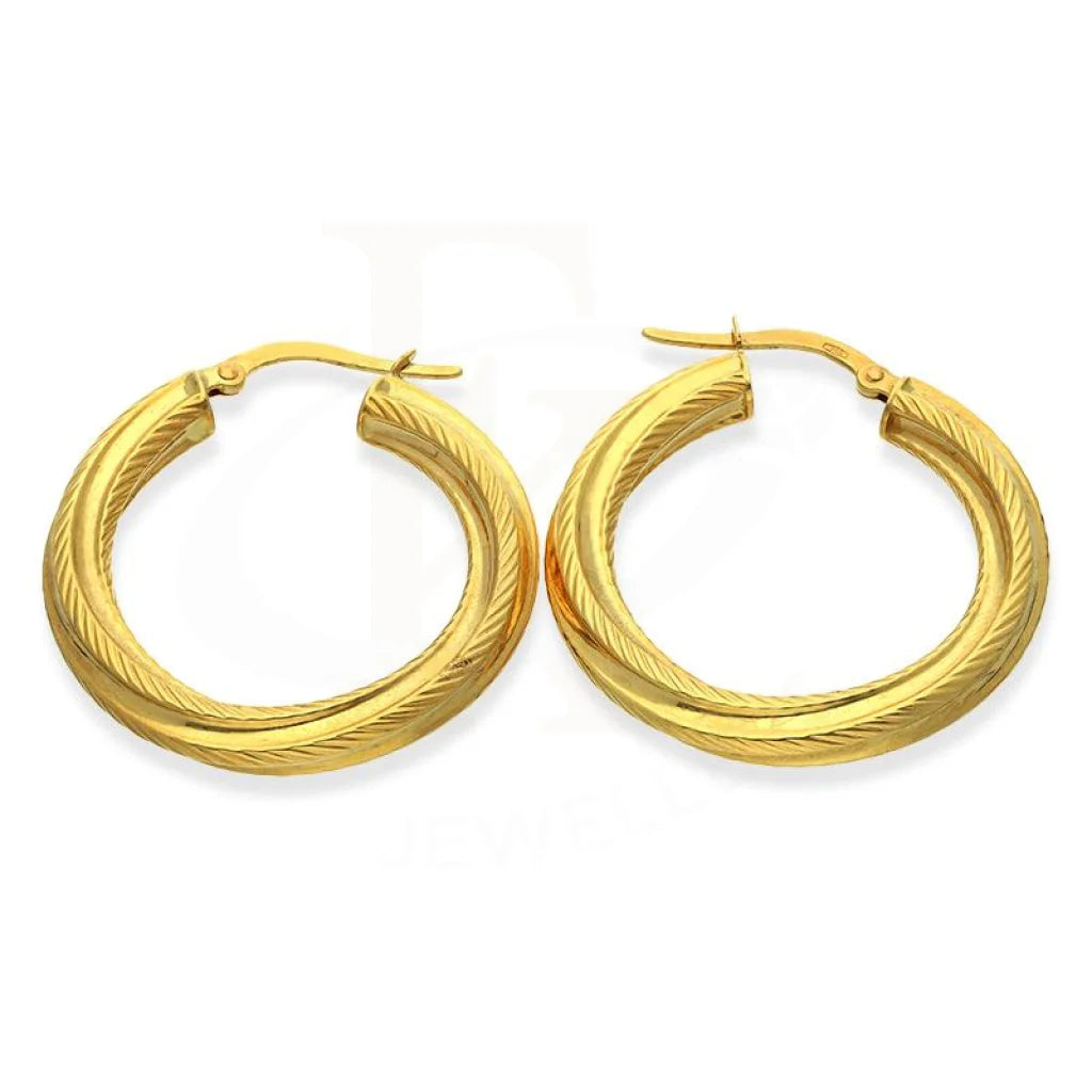 ladies-star-diamond-earrings-Gold Clip on Hoop Earrings 18KT - FKJERN18K2449