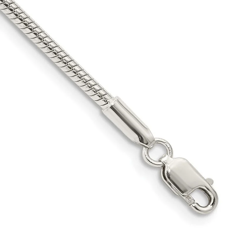 Ladies bracelets for web designers -Sterling Silver 2mm Snake Chain Bracelet