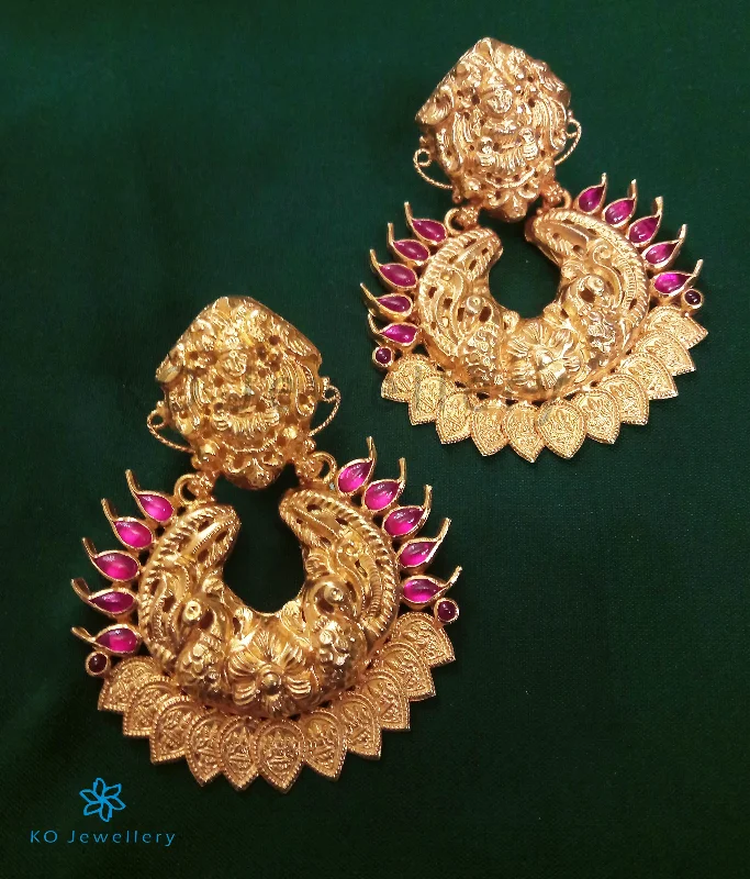 ladies-custom-diamond-earrings-The Devika Silver Chand Bali Earrings