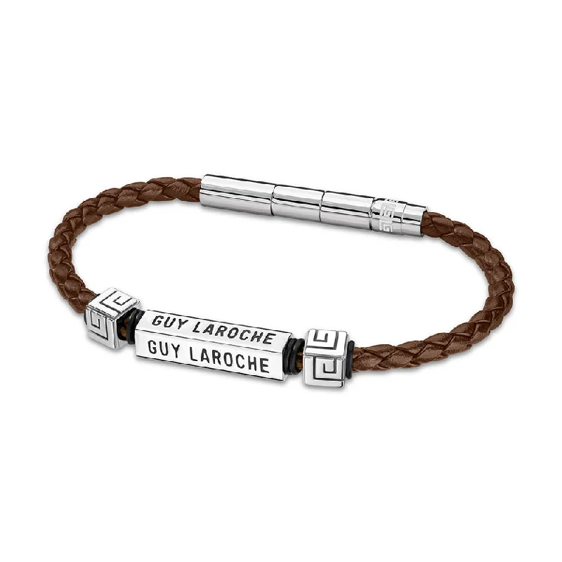 Ladies bracelets for wanderlust souls -Jean Stainless Steel And Brown Bracelet