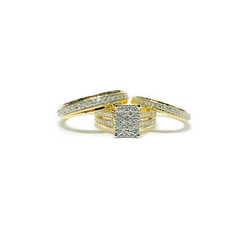 engagement-elegant-pearl-ring-Three-Price Engagement Yellow Gold Diamond Ring (14K)