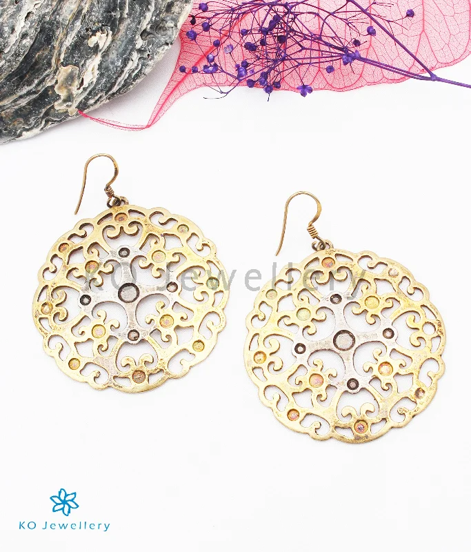 ladies-heart-chandelier-earrings-The Silver Two-Tone Earrings