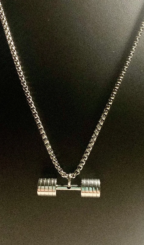 Ladies necklaces with agate -Dumbbell Necklace (5 plate)