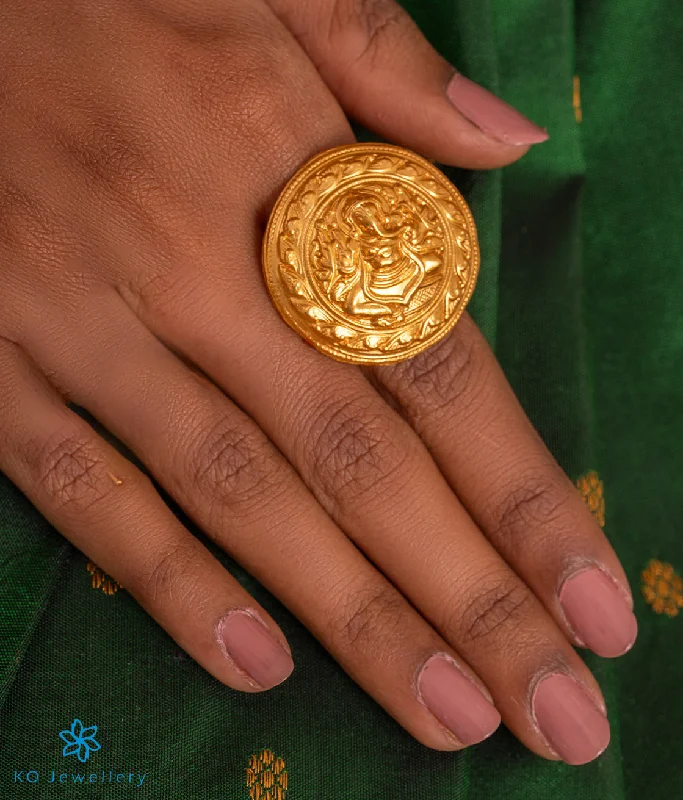 ladies-halo-rose-gold-rings-The Devavat Silver Finger Ring