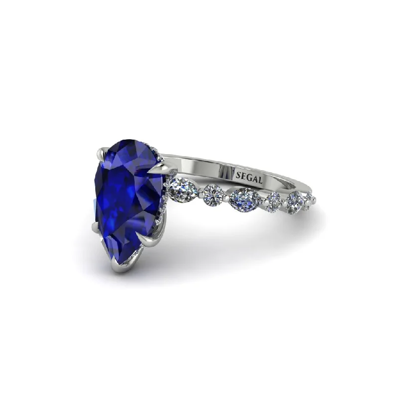 engagement-unique-sapphire-ring-Pear-Cut Sapphire Halo Engagement Ring - Nylah No. 15