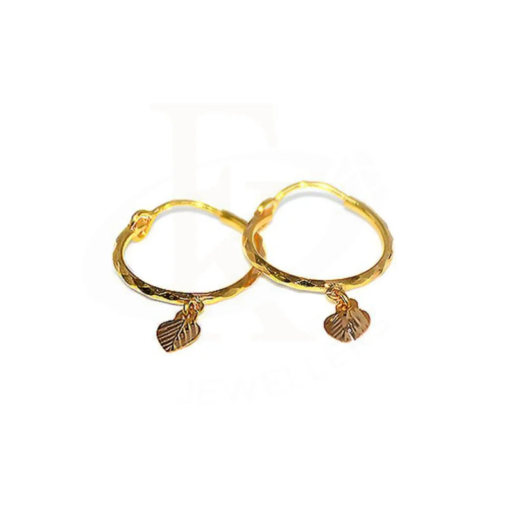 ladies-gold-pearl-earrings-Gold Hoop Earrings 18KT - FKJERN1440