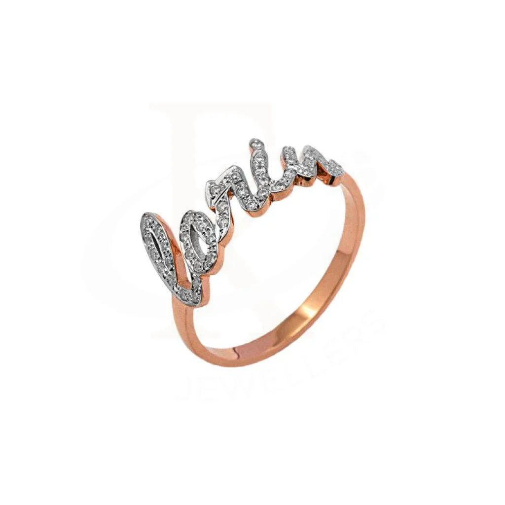 ladies-elegant-rose-gold-rings-Silver 925 Rose Gold Plated Name Ring - FKJRN2060