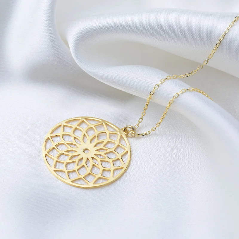 Ladies necklaces smooth edges -Delilah Flower Necklace - Handmade Turkish 925 Sterling Silver