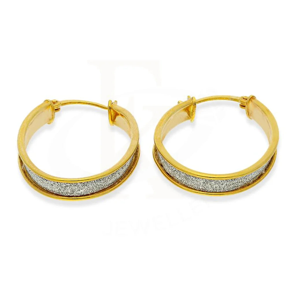 ladies-affordable-pearl-earrings-Gold Hoop Earrings 18KT - FKJERN1626