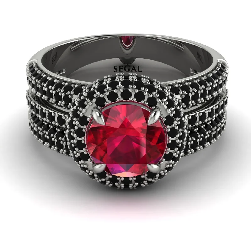 engagement-classic-diamond-ring-Ruby Halo Luxury Pave Engagement Ring - Sierra No. 42