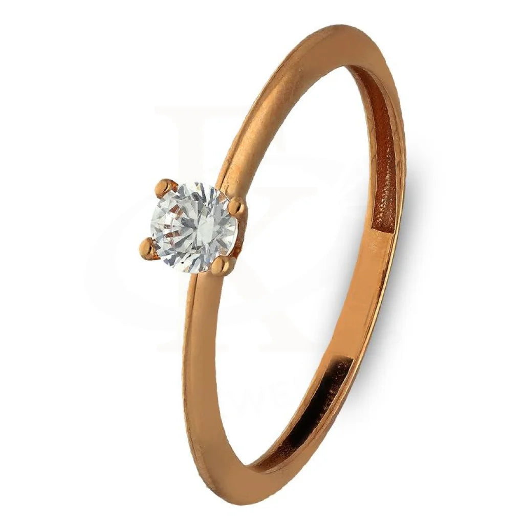 ladies-wedding-rose-gold-rings-Rose Gold Solitaire Ring 18KT - FKJRN18K3371