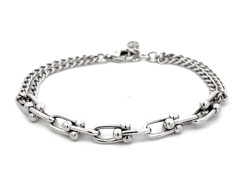 Ladies bracelets artsy cuffs -Genola Chain Link Bracelet in 14k White Gold