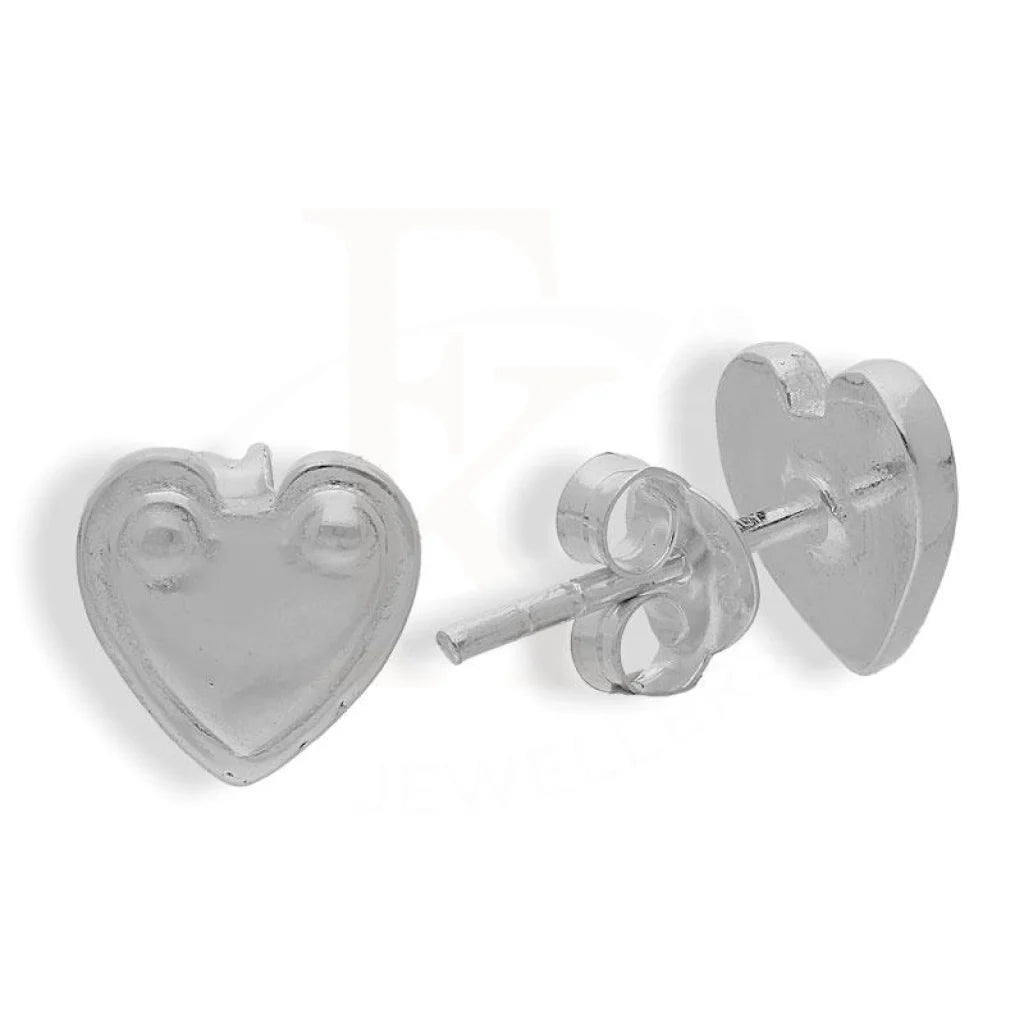 ladies-gemstone-pearl-earrings-Sterling Silver 925 Heart Earrings - FKJERNSL2199