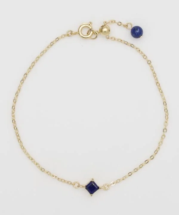 Ladies bracelets fun strands -Square Cut Lapis Lazuli Bracelet