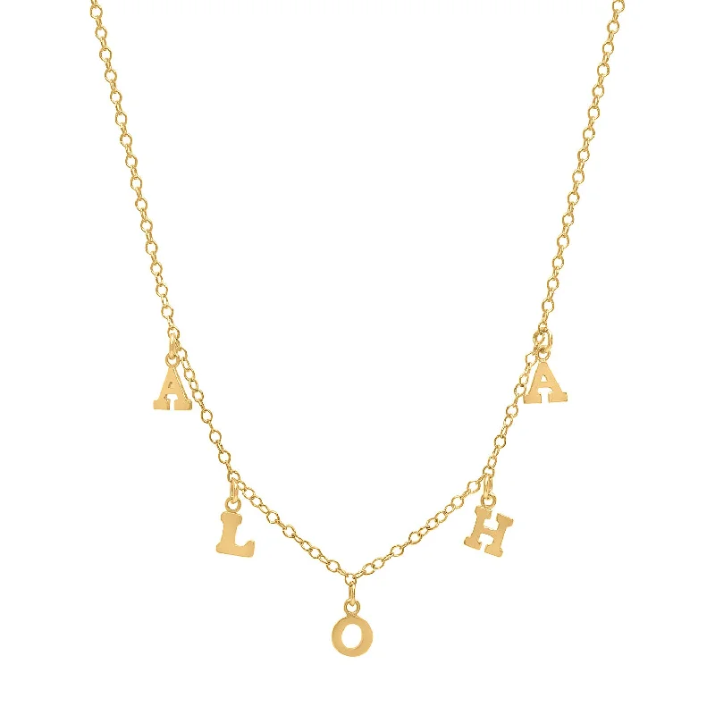 Ladies necklaces layered designs -ALOHA initial necklace