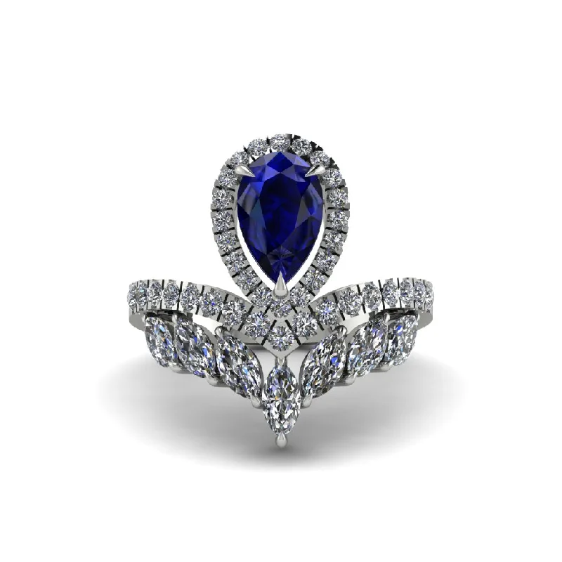 engagement-cushion-cut-gold-ring-Sapphire Crown Radiance Engagement Ring - Aviana No. 15