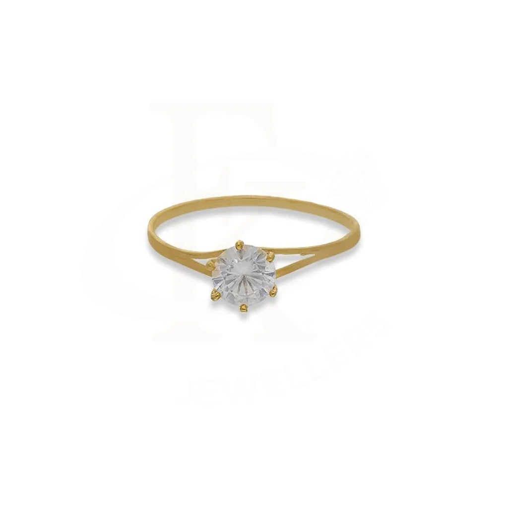 ladies-modern-diamond-rings-Gold Round Shaped Solitaire Ring in 18KT - FKJRN18K2677