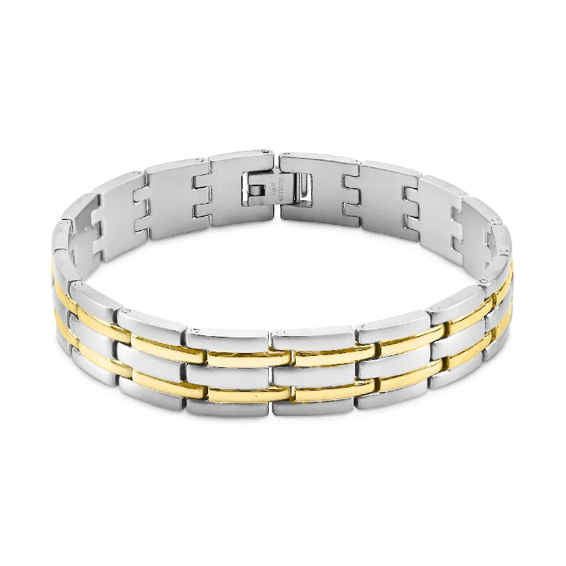 Ladies bracelets velvet texture -Stainless Steel & Gold PVD Coated Bracelet / BRJ2190