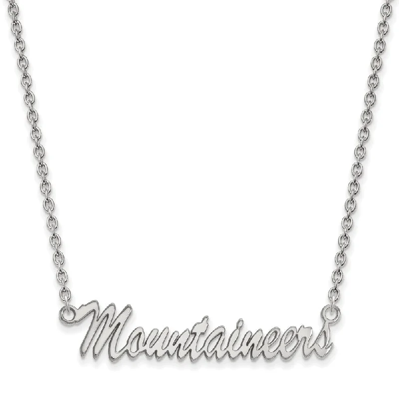 Ladies necklaces thick chains -Sterling Silver West Virginia U Medium Pendant Necklace