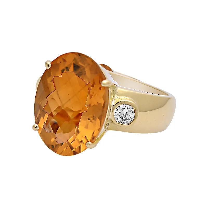 ladies-cushion-cut-sapphire-rings-Ring-Citrine and Diamond  (2115B)