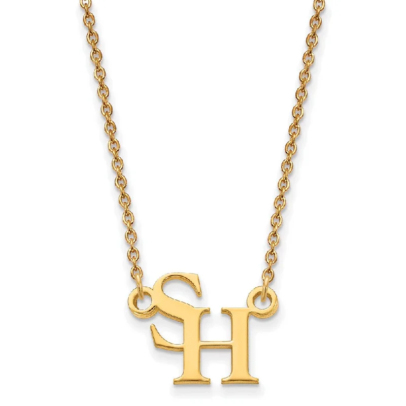 Ladies necklaces with aventurine -14k Gold Plated Silver Sam Houston State Small Pendant Necklace