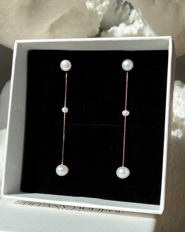 ladies-party-rose-gold-earrings-Amara Pearl Earrings