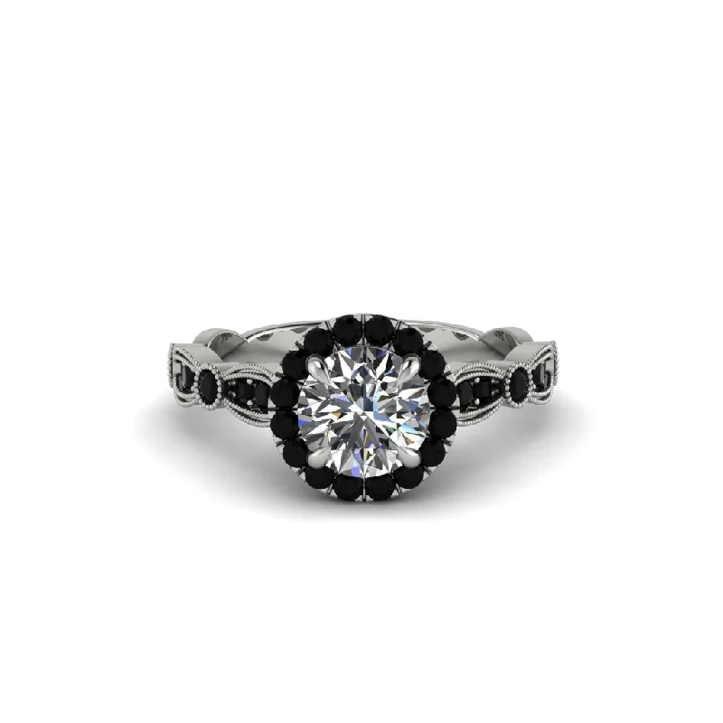 engagement-heart-platinum-ring-Round Cut Diamond Radiant Eternity Engagement Ring - Kamryn No. 33