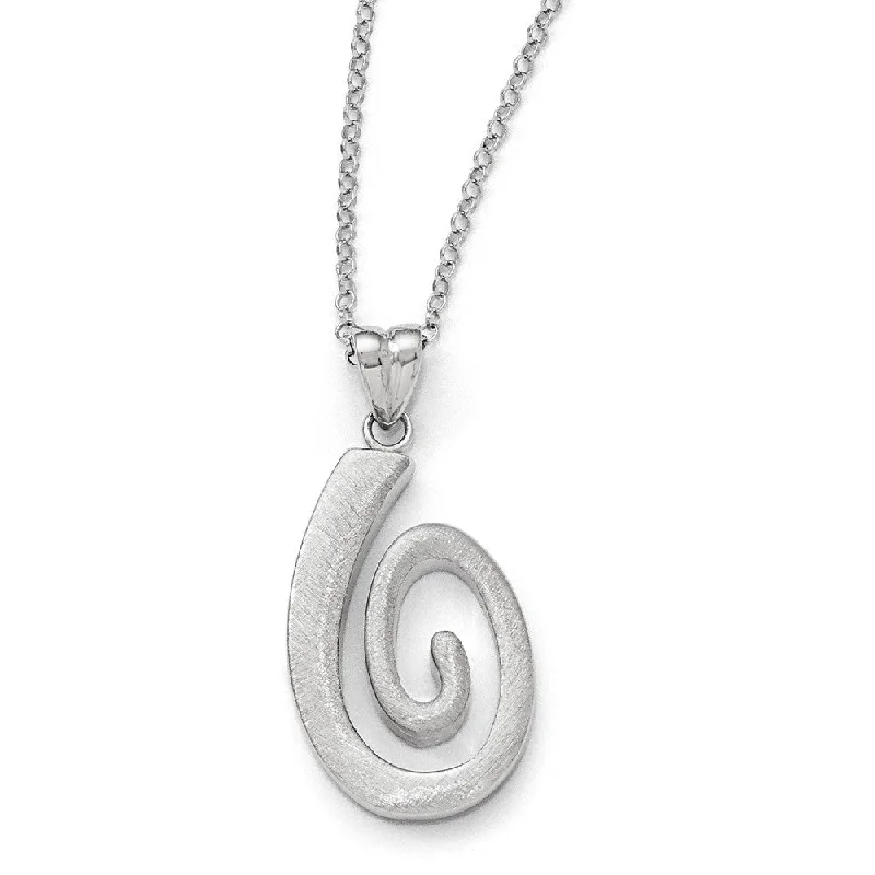 Ladies necklaces with amber -Textured Coil Necklace in Sterling Silver, 17-18.5 Inch