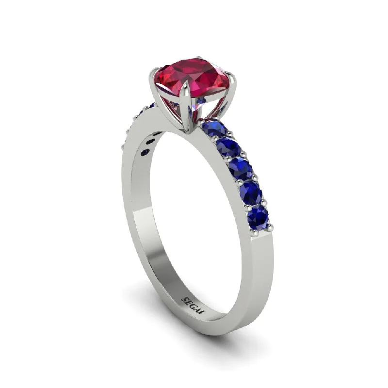 engagement-wedding-gold-ring-Cushion-Cut Ruby Classic Elegance Engagement Ring - Demi No. 72