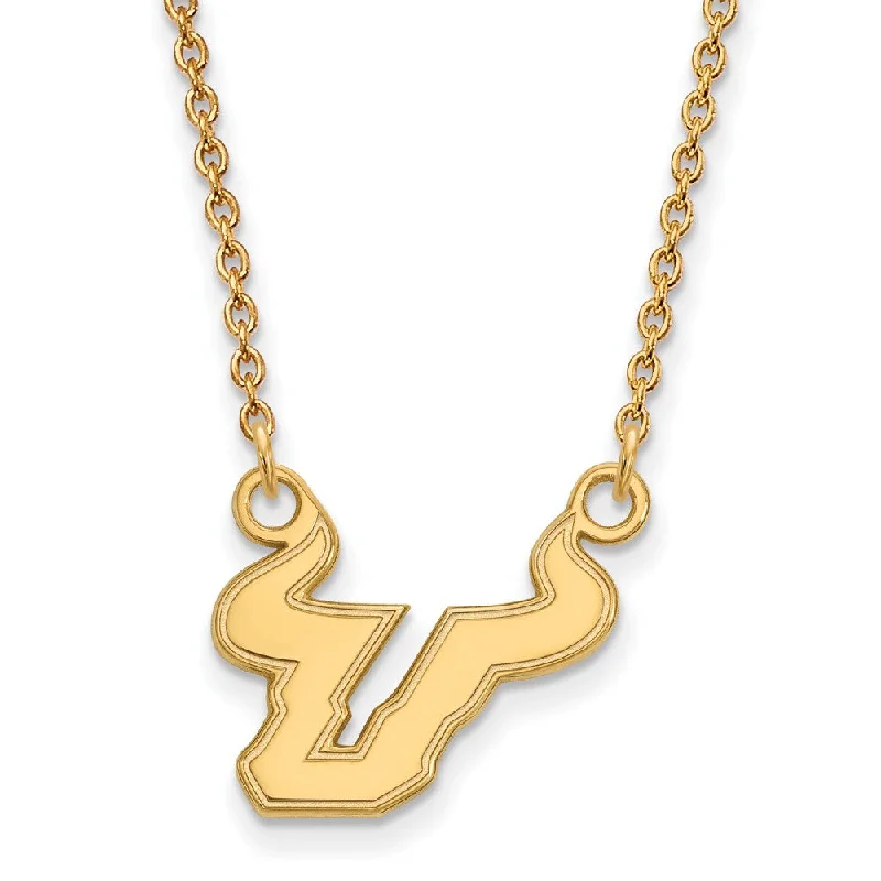 Ladies necklaces bold chains -14k Gold Plated Silver South Florida Small Pendant Necklace