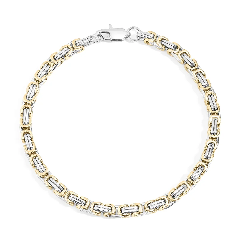 Ladies bracelets for idealists -18K Gold PVD Stainless Steel Byzantine Chain Bracelet / BRJ9091