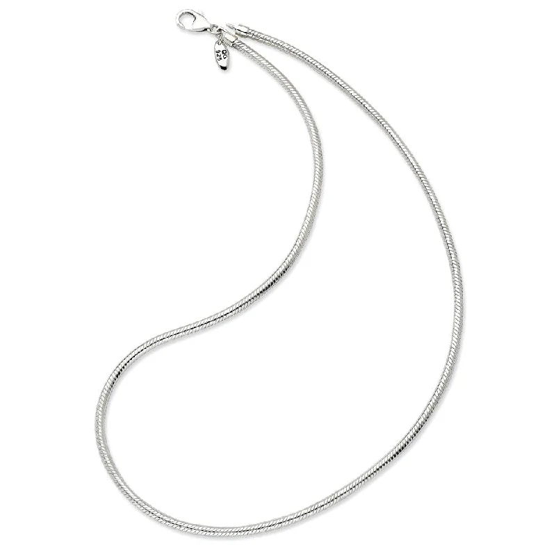 Ladies necklaces for aunts -17 Inch Artisan Snake 3mm Necklace for Charms in Silver for 4mm Charms